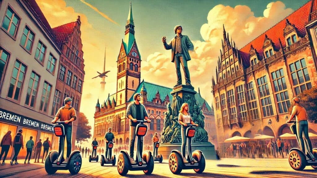 egway Tour durch Bremen mit malerischer Altstadt im Hintergrund