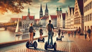 Segway Tour durch Münster mit Blick auf den Prinzipalmarkt und den Aasee