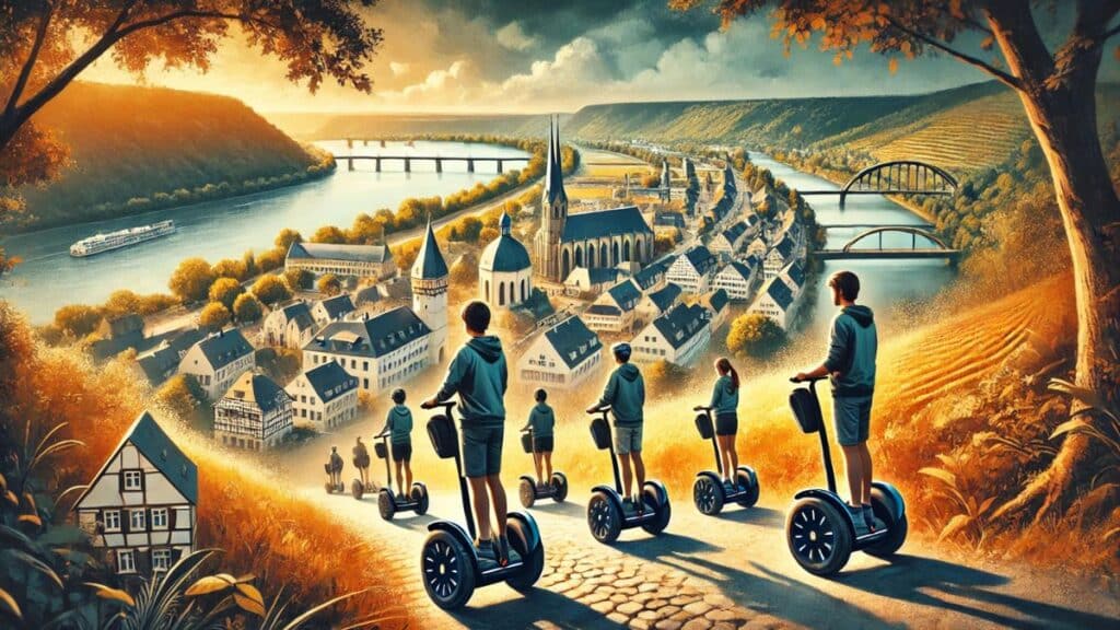 Segway Tour am Niederrhein mit Blick auf die idyllische Landschaft und historische Städte