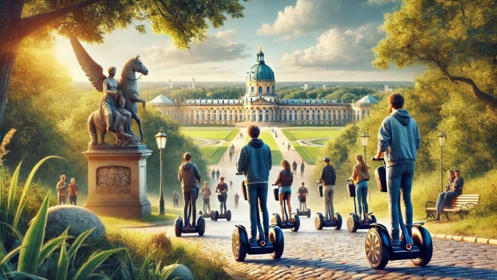 Segway Tour durch Potsdam mit Blick auf das Schloss Sanssouci und die Grünanlagen