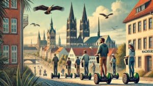 Segway Tour durch Magdeburg mit Blick auf die Magdeburger Kathedrale