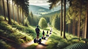 Segway Tour durch den Thüringer Wald mit Blick auf die malerische Landschaft.