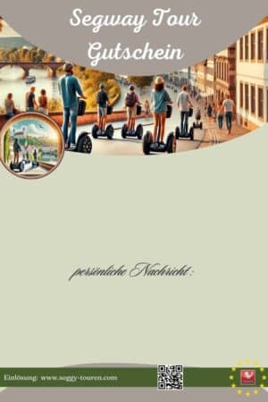 Person fährt mit einem Segway durch eine historische Altstadt – Segway-Tour-Gutschein für unvergessliche Erlebnisse