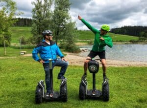 Segway-Stopp am See im Allgäu